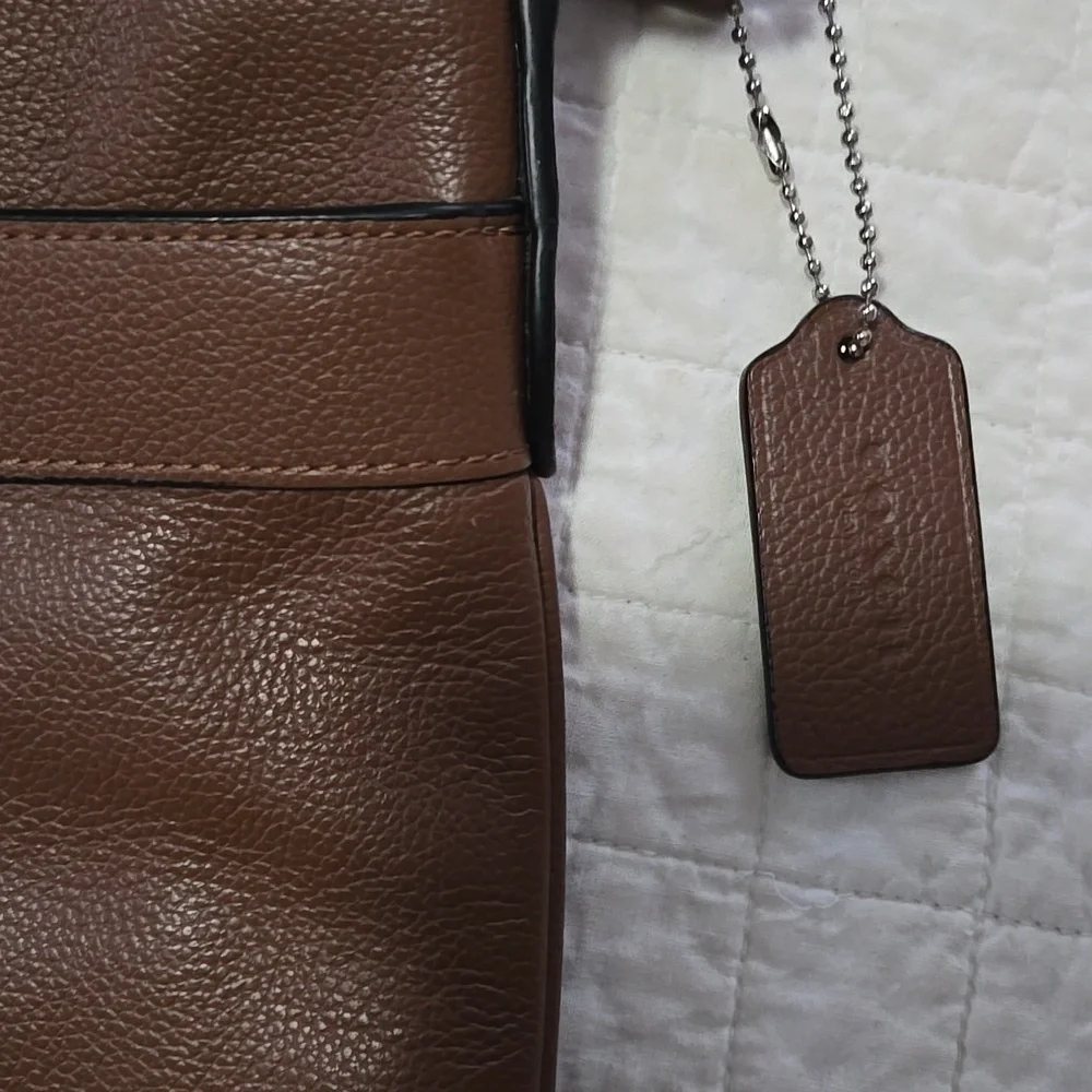 Coach Charles Varsity Stripe Crossbody Unisex Messenger Bag Leather